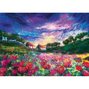 Puzzle Heye Amapolas al atardecer de 1000 Piezas