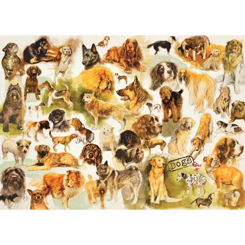 Puzzle Jumbo Poster de perros de 1000 Piezas