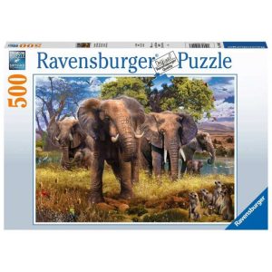 Puzzle Ravensburger Familia de Elefantes 500 Piezas