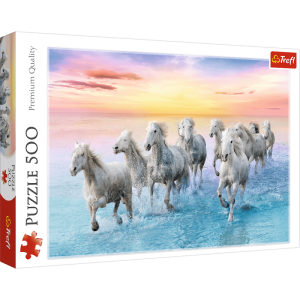 Puzzle Trefl Caballos blancos al galope de 500