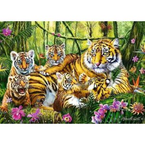 Puzzle Trefl Familia de tigres de 500 Piezas