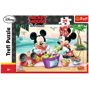 Puzzle Trefl Mickey Mouse Picnic en la playa de 24 Piezas