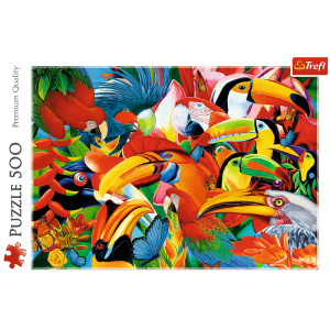 Puzzle Trefl Pájaros coloridos de 500