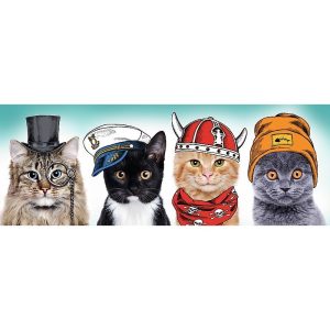 Puzzle Trefl Panorama Gatos Equipo Fluffy de 500 Piezas