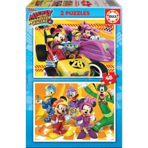 Puzzle 2×48 Mickey Súper Pilotos