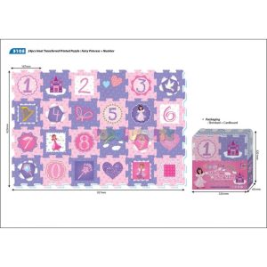 Puzzle eva princesas + números 24 piezas 16×16 cm