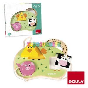 Puzzle madera 3 animales granja Goula