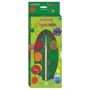 Set 12 acuarelas +pincel aquarelle   Alpino