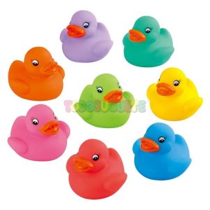 Set 8 Patitos Goma Baño Rainbow Duckies