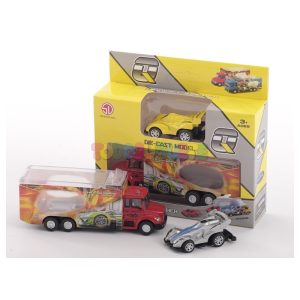 Set mini camion lanzador+coche F1 metal Hidden Lau