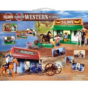 Set oeste saloon y oficina central con accesorios