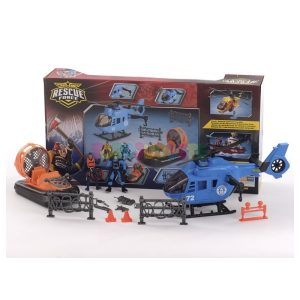 Set rescate policía helicóptero y lancha Rescue