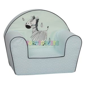 Sillón Infantil Gris-Menta Cebra