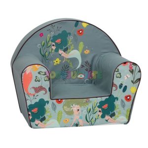 Sillón Infantil Gris Sirena Fondo Marino