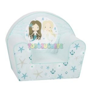 Sillón Infantil Verde Mint Sirenas y Anclas