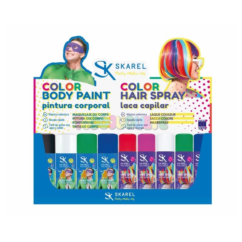 Spray Corporal Color Body Paint Verde 200ml Skarel