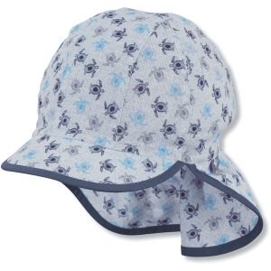 Sterntaler Gorra orgánica con protección para el cuello azul