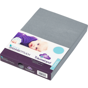 Träumeland Sábana bajera TENCEL® gris oscuro 40×90 cm