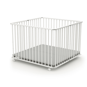 WEBABY Corral plegable haya blanco 100 x100 cm